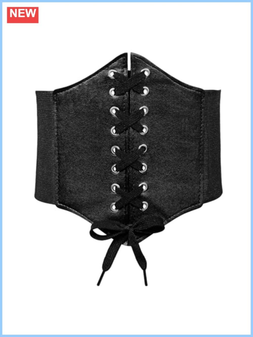Women's Faux Leather Wide Lace Up Corset Belt Vintage Waist Shaping